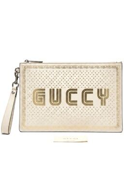 GUCCI x SEGA Limited Edition "Guccy" Leather Pouch Clutch Bag